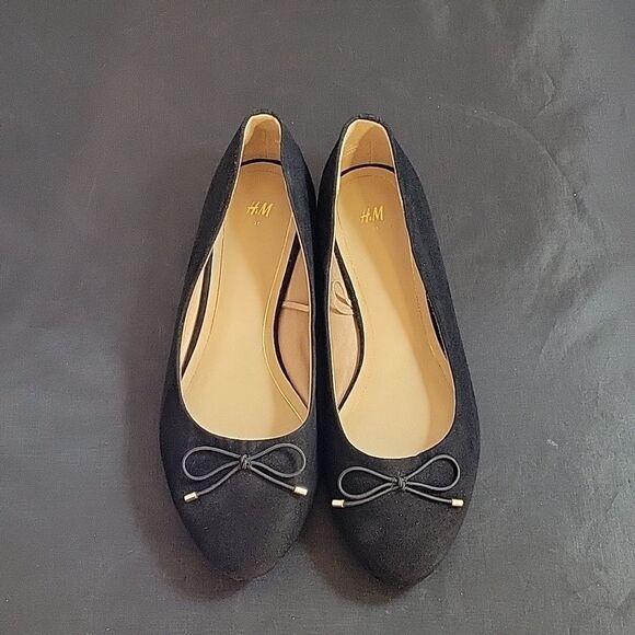 BRAND NEW H&M FAUX-SUEDE BOWKNOT BALLERINA SLIP-ON WOMEN"S FLAT SHOE - Picture 3 of 12